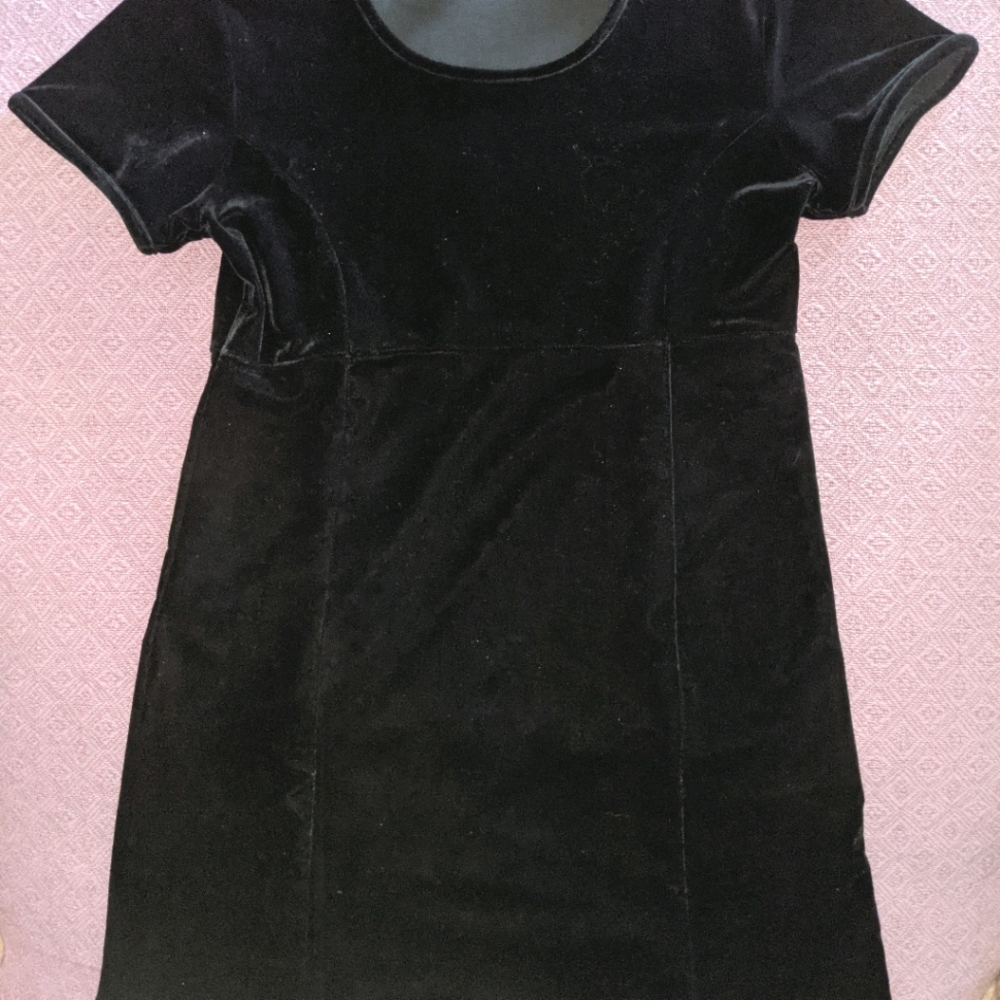 Little Black Velveteen Dress